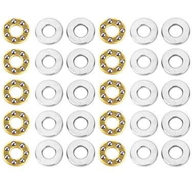 Imagem de Rolamento de esferas de pressão QANYEGN 10 peças, rolamentos de rolos de agulha de pressão de rolamento em miniatura, conjunto de rolamentos de aço plano para manutenção de (F3-8M 3 * 8 * 3.5mm)