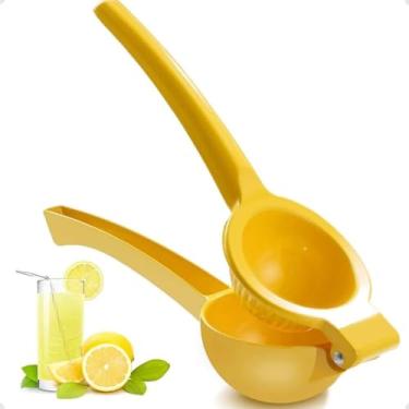 Imagem de Espremedor De Limão Metal Preto Reforçado Grande Manual Resistente Luxo Premium(Espremedor de limao Amarelo)