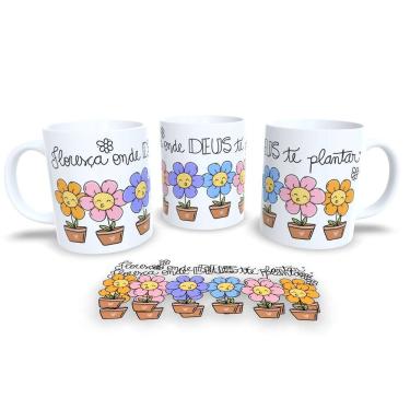 Imagem de Sonhos e Flores Caneca de Porcelana Perfeita para Começar o Dia