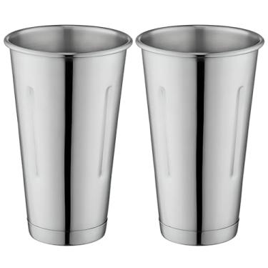 Imagem de OCS Parts Pacote com 2 copos de mistura de malte e milkshake de aço inoxidável de 17 cm | Copos de milkshake profissionais de 850 g para uso doméstico e comercial