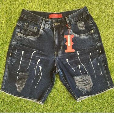 Imagem de Bermuda Jogador Jeans Masculina Curta Premium 100% Algodao Original Ti