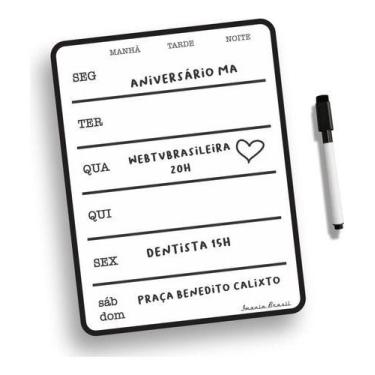 Imagem de Quadro Lousa Magnetica 25x19 Semanal Geladeira Planner Dieta - OPFY