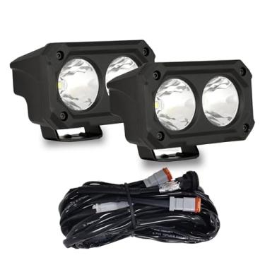 Imagem de BIGLION.X Cápsulas de luz LED de 10 cm, cápsulas de LED, 2 peças, luz de direção off-road de 100 W, barra de luz de 8000 lm, cápsulas de luz branca para caminhonete 4 x 4 SUV, ATV UTV