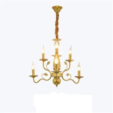 Imagem de OUFULA Lustre retrô americano LED Personalidade Criatividade Sala de Estar Restaurante Quarto Estudo Villa Hotel Café Bar Clothing Store Lâmpada Pendente (G B 6 luzes)