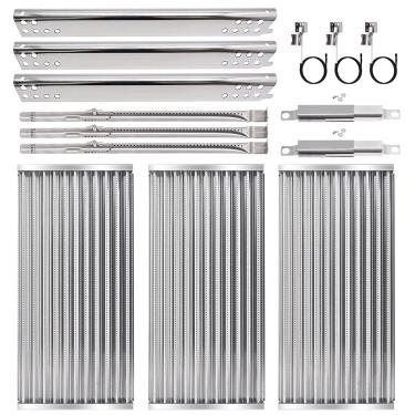 Imagem de Peças de reposição de placa emissora para Charbroil Tru Infrared 3 Burner 463371116, 463280019, 463371719, 463370719, 463371316, grade de grade, placa de calor, queimador, ignição para queimador