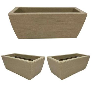 Imagem de Kit 3 Vaso Jardineira Floreira Luxo Floreira Horta Polietileno 40cm - 