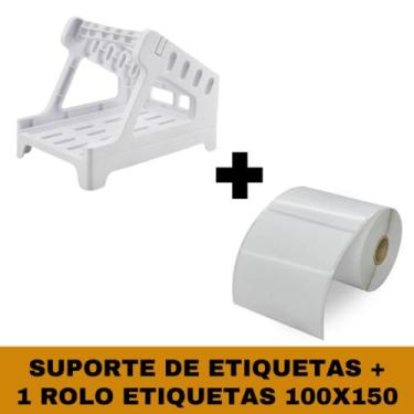 Imagem de Etiqueta 100x150 1 Rolo + Suporte Porta Etiquetas - TITANNET