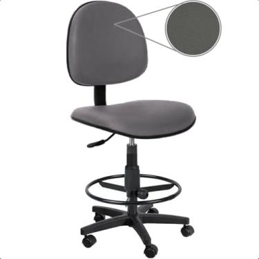 Imagem de Cadeira de Escritório Caixa Alta Balcão Recepção Executiva com Rodízios Cinza Escuro Escritex - Conforto, Estilo e Funcionalidade