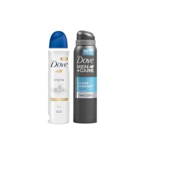 Imagem de Dove Anti-Perspirant Deodorant Variety, 3 Bottles Dove Anti-Perspirant Deodorant Original & 3 Bottles Dove Men + Care Clean Comfort Spray Deodorant 48hr 150ML / 5.07 Oz - International Version, 30.42 Ounce (Pack of 6)