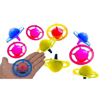 Imagem de Conjunto com 50 Brinquedinhos Mini Brinquedo Plástico Nacional Kit para Lembrancinhas Mimos Prendas Sacolinha Surpresa Festas (50 Pião Estrela)