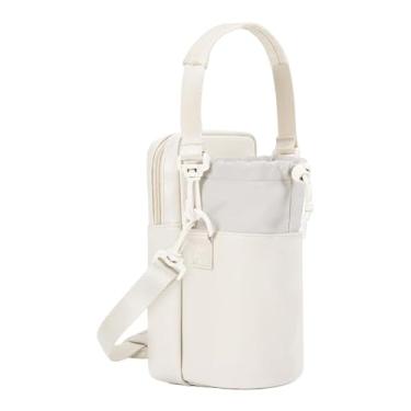 Imagem de rockible Bolsa de transportador de garrafas de água com bolso do telefone, com porta -bolsa de garrafa de cinta para amigos da família, Branco