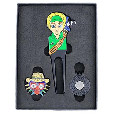 Imagem de The Mujen Ferramenta de golfe Divot, marcador de bola de golfe, marcadores de bola de alinhamento de golfe para colocar, auxílio de treinamento de bola de golfe acessórios de golfe com clipe de chapéu, limpador de ranhuras, suporte de clube, presente de golfe (verde)