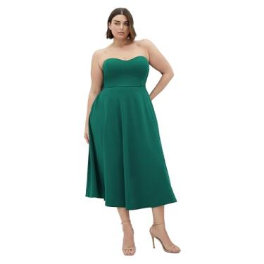 Imagem de City Chic Vestido feminino plus size - Sweet Flare, Verde marinho, 25 Plus Size