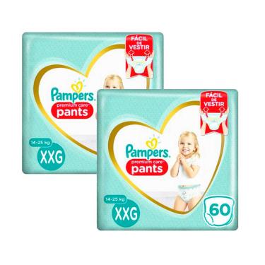 Imagem de Kit 2 Fralda Descartável Pampers Premium Care Pants XXG 60 Unidades cada