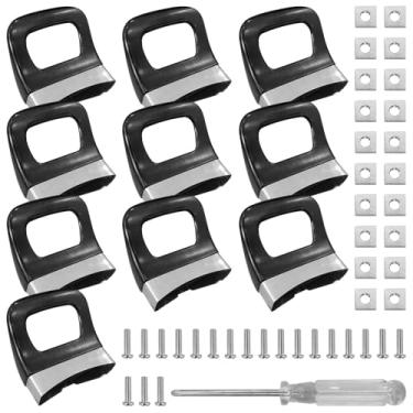Imagem de soujkooy 10 peças de alças laterais curtas para panelas de pressão de metal de substituição, alças laterais universais com parafusos de montagem com chave de fenda Phillips