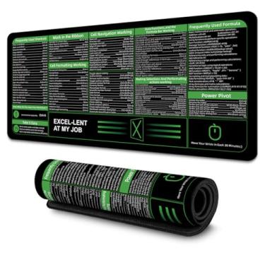 Imagem de Boaulee Tapete de mesa Office Excel, mousepad de atalhos Excel para jogos, mouse pad grande para mesa, tapete de mesa de computador 2GG de 89,9 cm x 30 cm, teclado antiderrapante com atalhos-ts1068