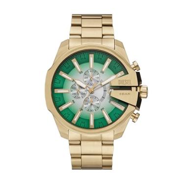Imagem de Diesel Relógio masculino Mega Chief Slim cronógrafo dourado de aço inoxidável (modelo: DZ4684), Dourado