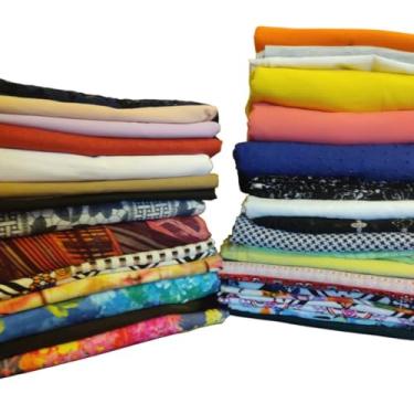 Imagem de Retalhos De Tecido Para Artesanato Acima De 80cm 1kg - Para Costura, Artesanato, Roupas de Bonecas, Lenços, Apliques, Chaveiros