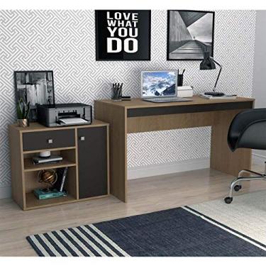 Imagem de Kit Escritório Ravena com Mesa e Balcão com 1 Porta - Mel/Pr