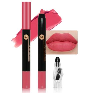Imagem de JUAAZIN Batom Lápis De Labial Matte Crayon Rosa Pêssego, Hidratante E Suave Com Apontador Afiável Ultimate Para Mulheres, À Prova D'Água Borrões 13#