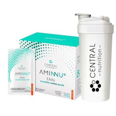 Imagem de Aminnu - Aminoácidos - Sabor Tangerina - Caixa com 30 sachês de 10g - Central Nutrition + Coqueteleira Exclusiva