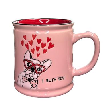 Imagem de Caneca para amantes de cães e gatos de 425 g, canecas de café rosa para casais, caneca de café, xícara de chá de cerâmica divertida, presentes para escritório e casa, mulheres, meninas, namorada