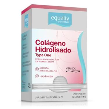 Imagem de Colágeno Hidrolisado Type One Equaliv - Suplemento Alimentar em Pó - Peptídeos Bioativos de Colágeno Verisol® - Vitaminas e Minerais Quelatos - Auxilia na Manutenção da Pele - 30 Sachês