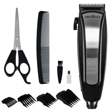 Imagem de Maquina De Cortar Cabelos Britania 5 Alturas Inox Com 9 Acessorios 110V