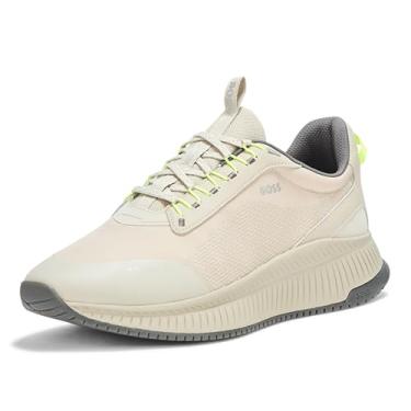 Imagem de BOSS Tênis de corrida masculino moderno com estrutura de malha, Stone Whisper, 40