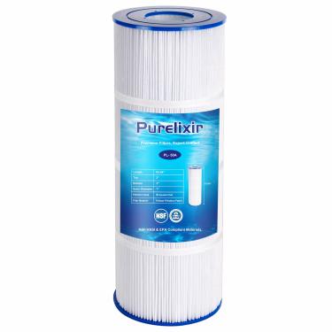 Imagem de Purelixir Filtro de piscina certificado NSF C500 compatível com Hayward PA50, C500, CX500-RE, Unicel C-7656, Filbur FC-0625, FC-0620, FC-1240, Ultral-A11, 50 pés quadrados, C x OD: 49 cm x 3 7,8 cm