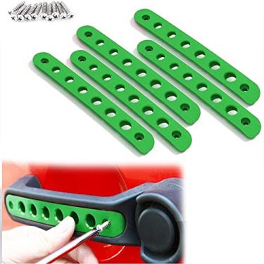 Imagem de Inserções de maçaneta lateral para guarnição da tampa serve para acessórios Jeep Wrangler JK JKU Liberty Sahara & Unlimited 2007-2018 alças exteriores puxar JK Mods decoração (alumínio verde, 5 peças)