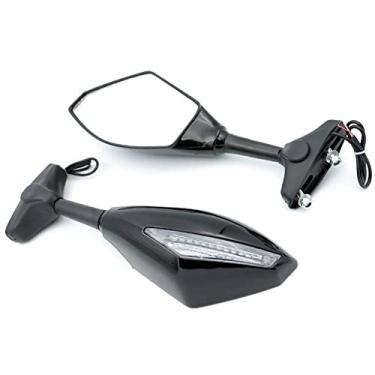 Imagem de Espelho retrovisor lateral de corrida esportivo integrado com pisca-pisca de LED para motocicleta Alpha Rider para Yamaha YZF R6 1999-2009 R6S 2006-2009 R1 1998-2009 (exceto 2002,2004)