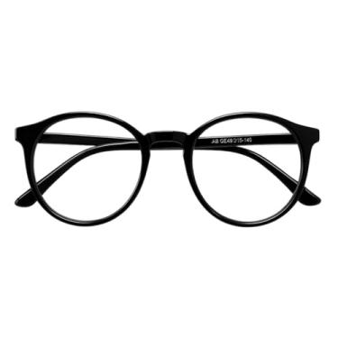 Imagem de Armação Óculos Para Grau Masculino Feminino Redondo Retrô (Preto)