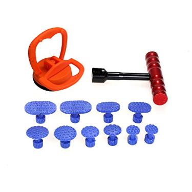 Imagem de Chusui Kit de Ferramentas de Reparação de Dent Paintless 1 Pcs Red Dent Puller Removal Tool com 10Pcs Guias de Cola de Plástico e 1Pcs Vidro Levantador de Sucção de Carro Ventosa Elevador de Vidro