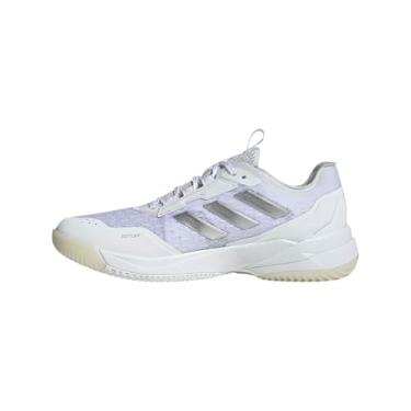 Imagem de adidas Tênis de vôlei feminino Crazyflight 6, Branco/prata metálico/preto, 8.5