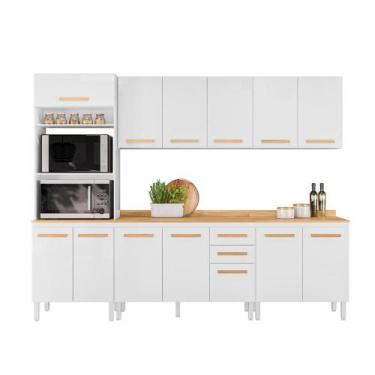 Imagem de Conjunto de Cozinha Celeste Modulado com 13 Portas 2 Gavetas - Loja Do