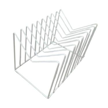 Imagem de WeiLaiKeQi Organizador de arquivos de mesa, porta-revistas, suporte de armazenamento multifuncional, classificador de arquivos, organizador de estante de mesa, Branco