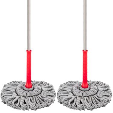 Imagem de Kit 2 Mop Autotorção Esfregão Limpeza Geral Limpa e Seca Praticidade e Qualidade