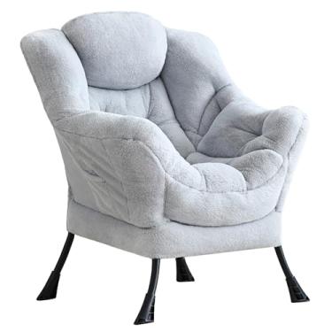 Imagem de LITA Cadeira preguiçosa com otomano, sofá estofado de lazer com acento moderno, cadeira de leitura contemporânea com apoios de braços e um bolso lateral para sala de estar, quarto e espaço pequeno