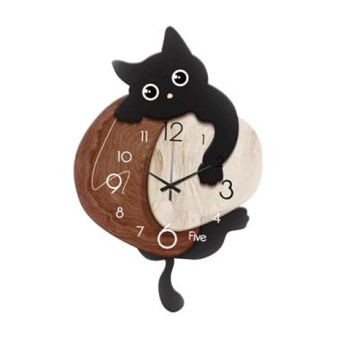 Imagem de WeiLaiKeQi Relógio de parede com cauda giratória, resistente e silencioso, novidade, presente prático, relógio pendurado, decoração para casa, loja, escritório,