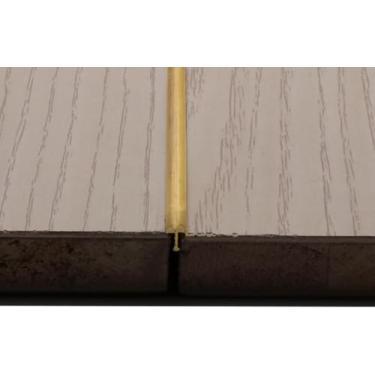 Imagem de Tira De Acabamento De Latão Sólido Tiras De Acabamento De Ouro, Tira Divisora De Piso De Moldagem Em T Lamite Para Carpete, Barra De Pasta De Costura Decorativa De Borda De Az, Gold, 5mm (1/4") W