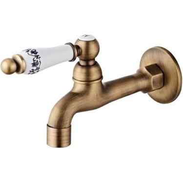 Imagem de Torneira De Parede Torneira De Lavatório De Latão Antigo Torneira De Cozinha Torneiras De Jardim Lavatório De Parede Banheiro Mop Torneira De água Torneira De Máquina De Lavar Roupa, A