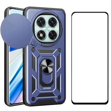 Imagem de WVOZWWO Capa para Xiaomi redmi Note 14 Pro 5G/Poco X7 5G com protetor de tela, capa protetora com suporte para câmera, capa de telefone militar para Redmi Note 14 Pro 5G (Note 14 Pro 5G Bue)