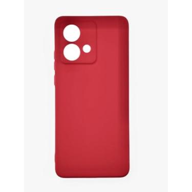 Imagem de Compativel com Moto Edge 40 Neo - Capinha Capa Case Silicone Macia Aveludada Premium Forro Interno Vermelha