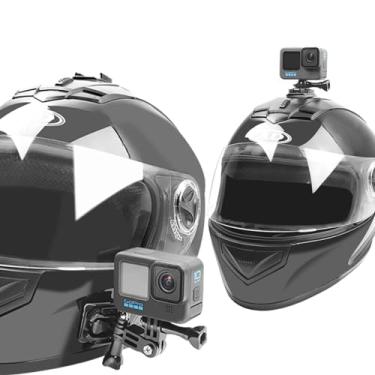 Imagem de KIPYE Suporte de capacete para GoPro Kit de montagem lateral de capacete para câmera GoPro Hero 11/10/9/8/7/(2018)/6/5 preto, DJI Osmo Action 4/3/2, Insta360 ONE R, AKASO/Campark/YI e mais