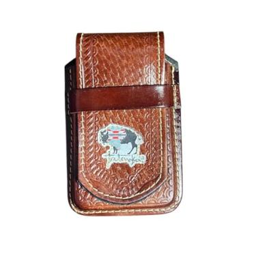 Imagem de bainha capa de celular em couro legitimo estampa estilo country
