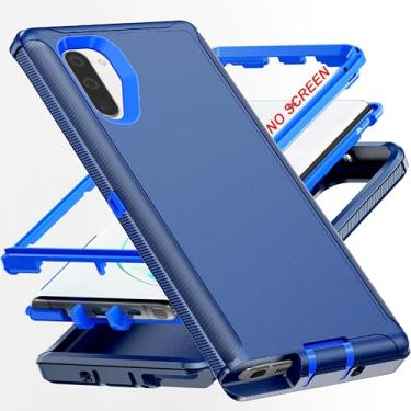 Imagem de AYMECL Capa para Note 10, [grau militar] 3 em 1 à prova de choque à prova de poeira/queda, capa de proteção resistente, para Samsung Galaxy Note 10 de 6,3 polegadas, azul