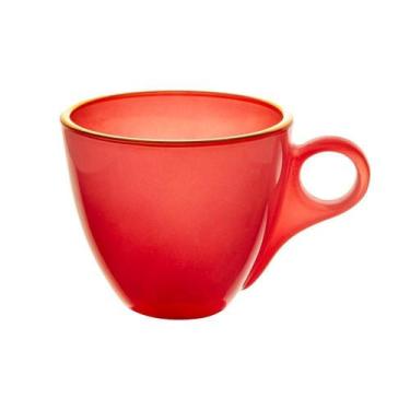 Imagem de Conjunto 4 Xícaras Com Fio De Ouro E Pires Milky Rosa 170Ml - Wolff