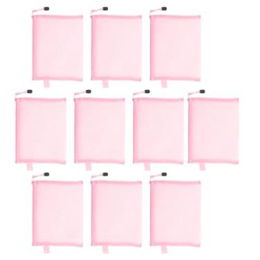 Imagem de LiebeWH 10pcs Mesh Zipper Bolsa Bolsa A5 Organizador de Documentos Pastas de Arquivo à Prova de água para o Armazenamento de Suprimentos de Viagens Escolares de Escritório (Rosa)