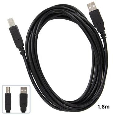 Imagem de Cabo Para Impressora 1,8mt USB-A Macho USB-B Macho 2.0 Preto - dual